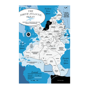 Poster: The North Atlantic Ocean Map