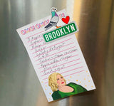 Brooklyn Pigeon Die Cut Magnet
