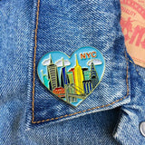 New York City NYC Skyline Heart Pin