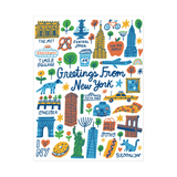Greetings From New York Landmarks Blank Card