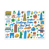 Greetings From New York Landmarks NYC Postcard