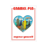 New York City NYC Skyline Heart Pin
