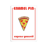 Pizza Slice with Hearts Pin