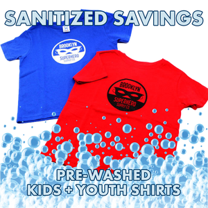T-Shirt: PRE-WASHED Brooklyn Superhero Supply Co. Logo (Kids' & Youth Sizes)