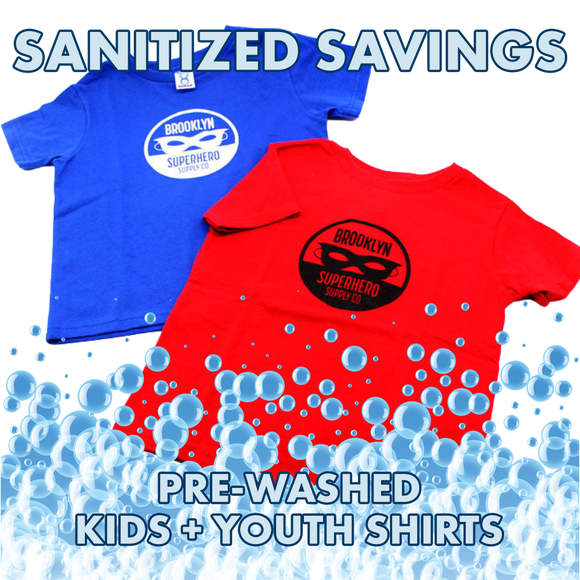 T-Shirt: PRE-WASHED Brooklyn Superhero Supply Co. Logo (Kids' & Youth Sizes)