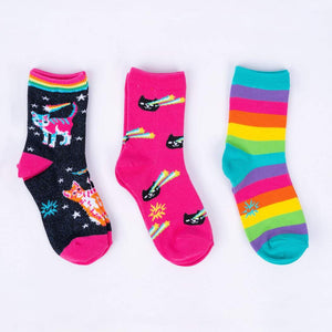 Socks: Space Cats 3 Pack (Youth Crew)
