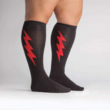 Socks: Super Hero Red & Black (Knee High Stretch)